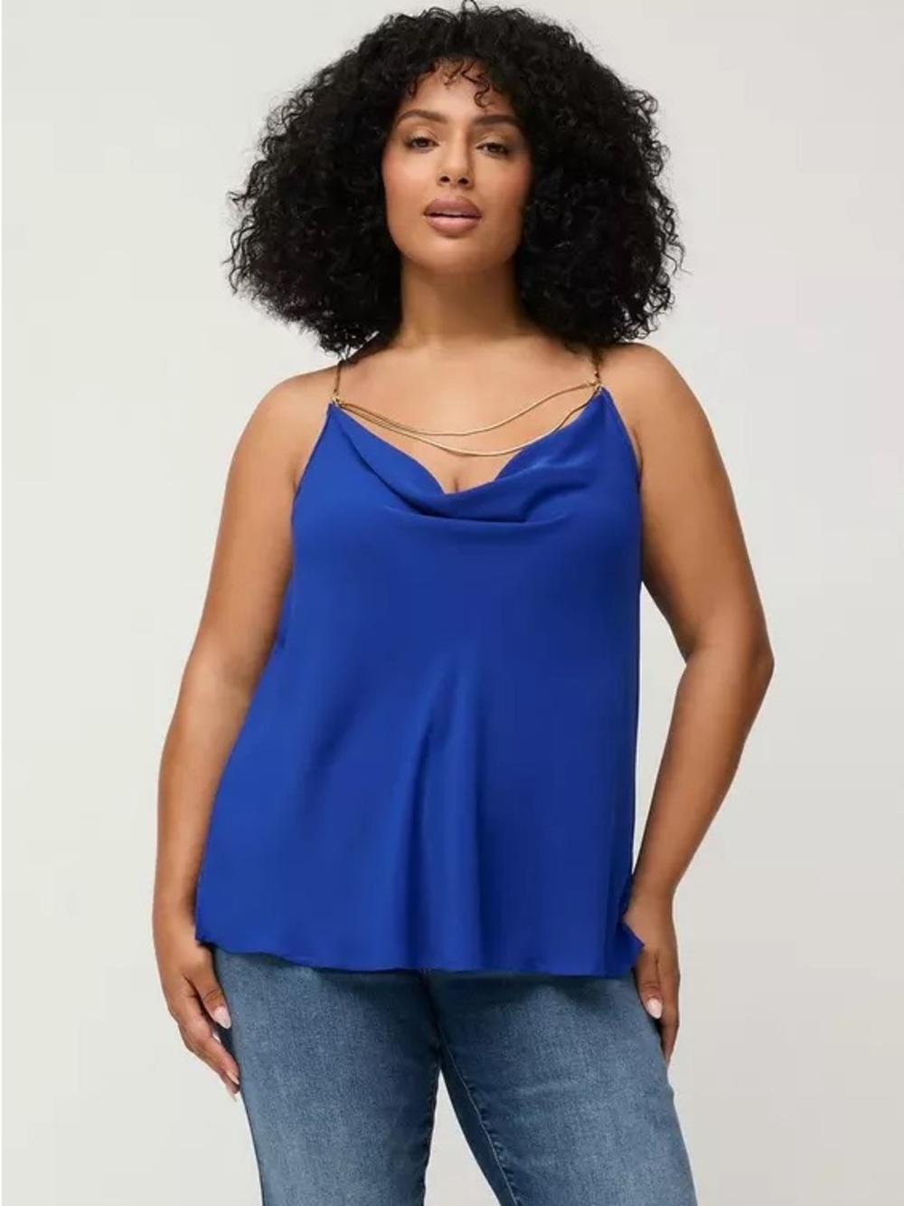torrid Royal Blue Cowl Neck Camisole with Chain Straps